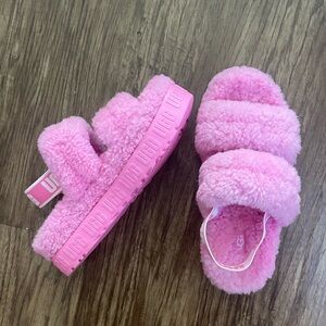 Pink Fluffy Slide Sandals